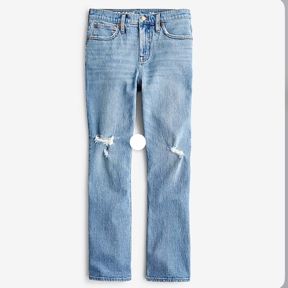 J. CREW. 9” demi-boot crop jean in Rocky Shore wash NEW WITH TAGS! Size 28